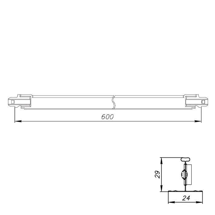 Подвесная система Албес T-24 NORMA белый матовый L=600 мм